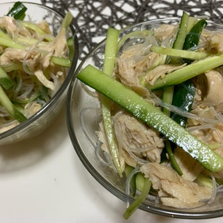 夏の食欲ない日にも食べたい春雨サラダ★ささみ合え